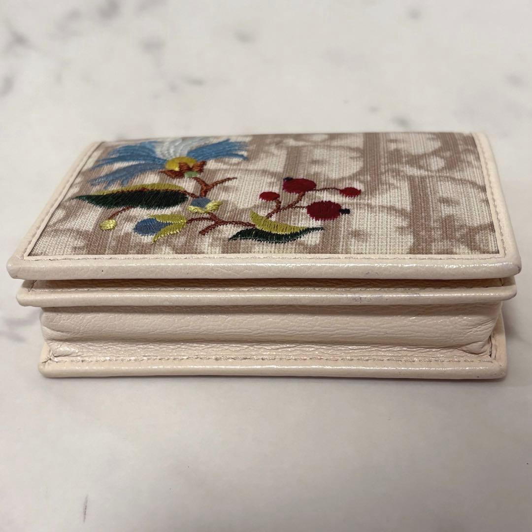Dior ディオール 花刺繍 トロッター 総柄 pvc レザー カード 名刺入れ