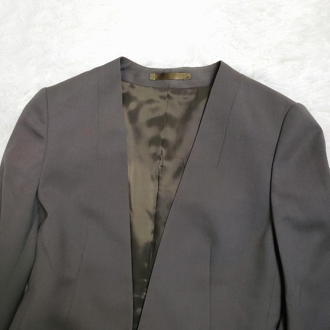 東條灯夏 LES MUSE ノーカラーパンツスーツセットアップ 洗える 3