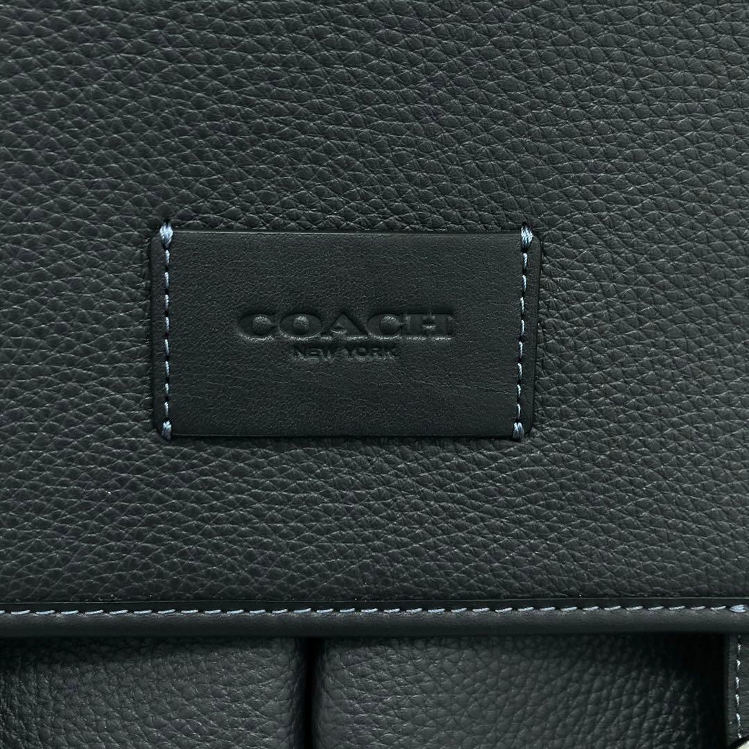 【極美品】COACH コーチ　ネイビー レザー メッセンジャーバッグ メンズ