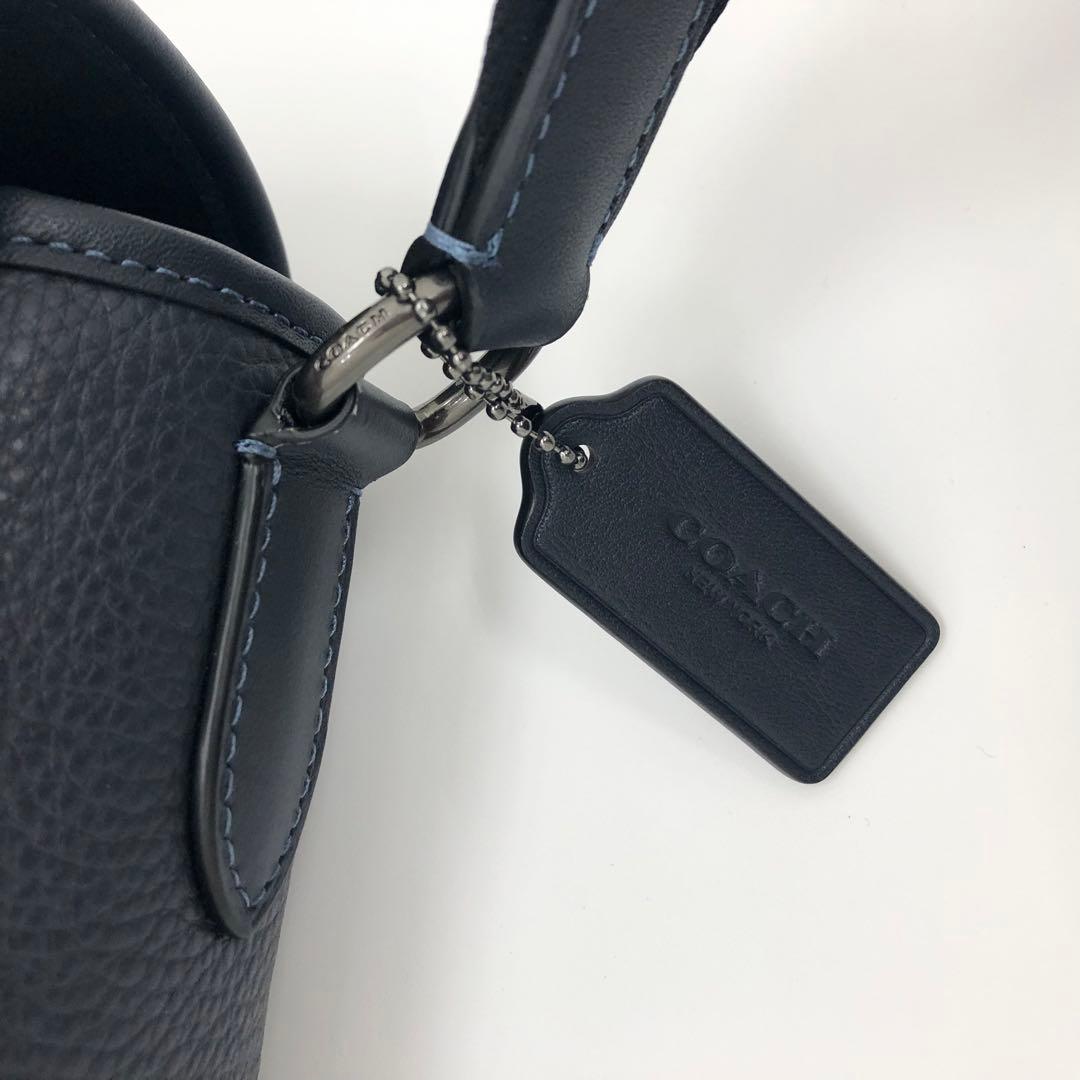 【極美品】COACH コーチ　ネイビー レザー メッセンジャーバッグ メンズ