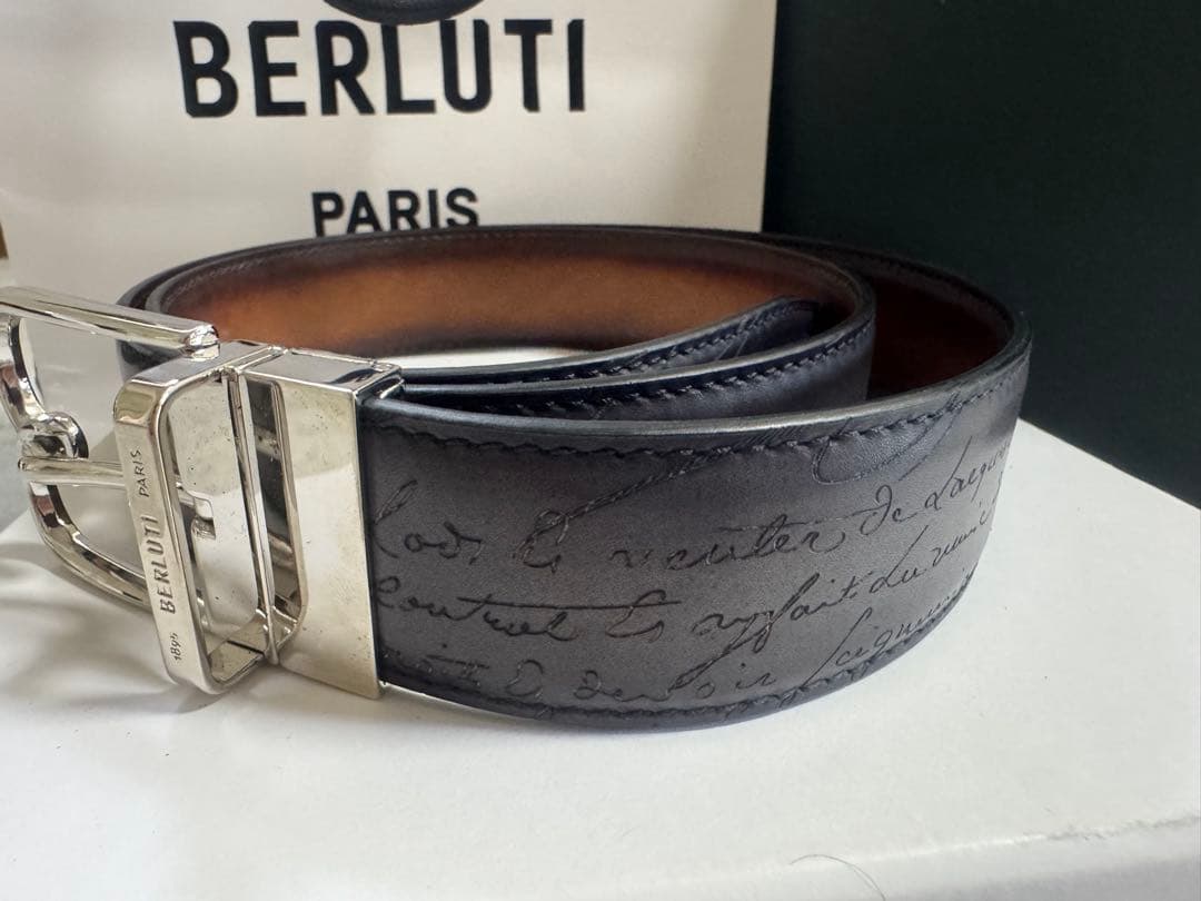 BERLUTI ベルルッティ　ベルト　メンズ　35MM リバーシブル　袋、箱付き