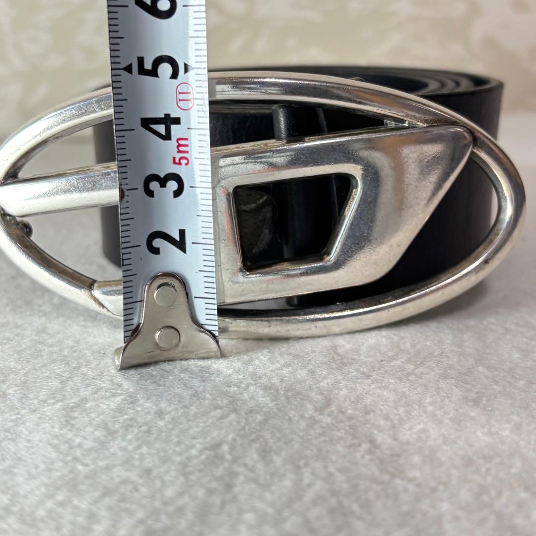 DIESEL ディーゼル　黒レザーベルト オーバルバックル