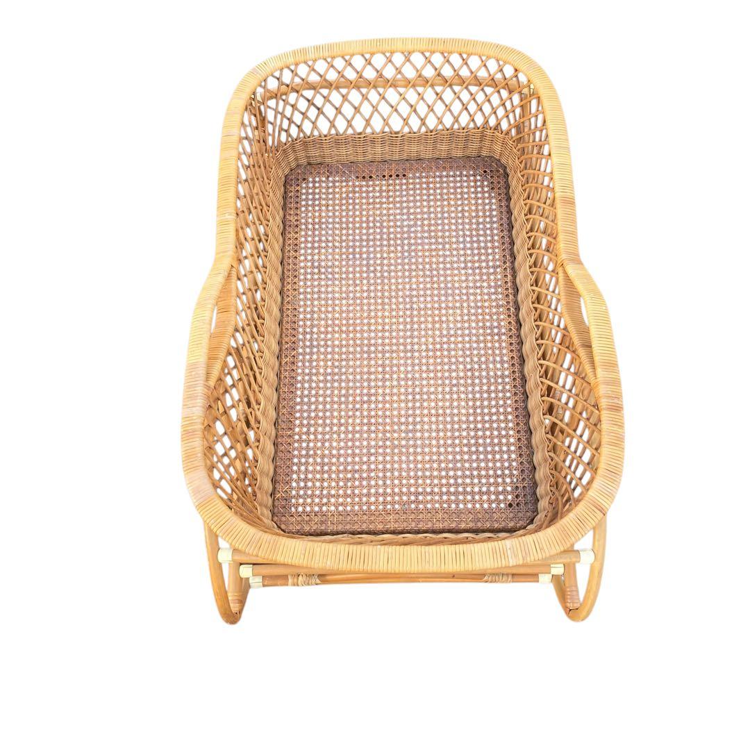 ✨籐かご　ラタン　ゆりかご　キャスター付き　ゆらゆら