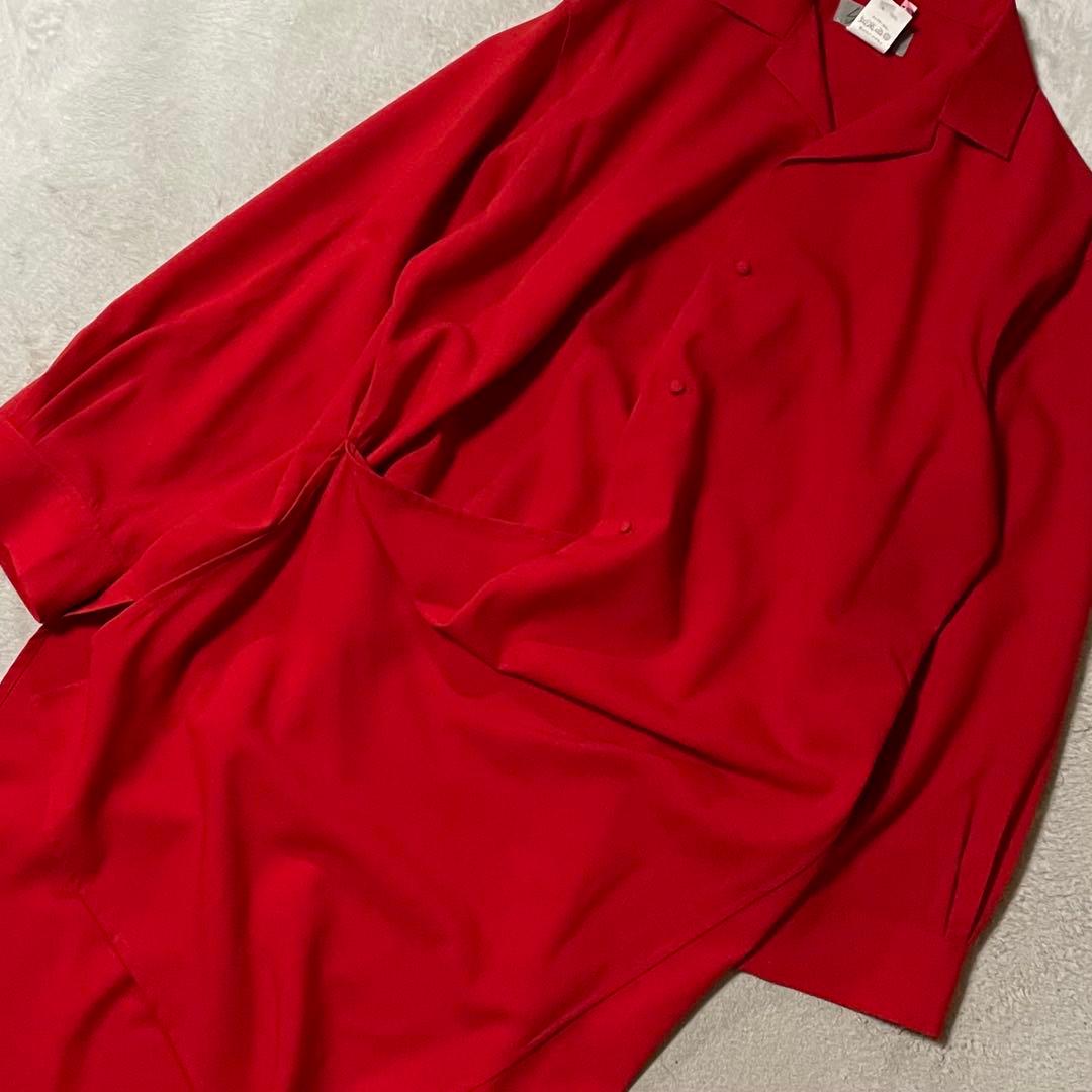 ヨウジヤマモト アシンメトリー ロングシャツ S 美品 レッド 日本製