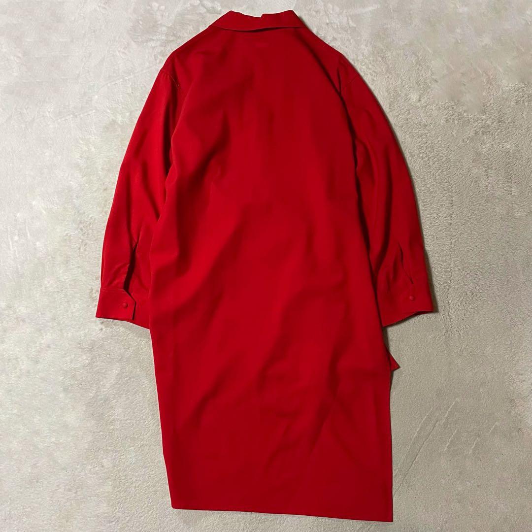 ヨウジヤマモト アシンメトリー ロングシャツ S 美品 レッド 日本製