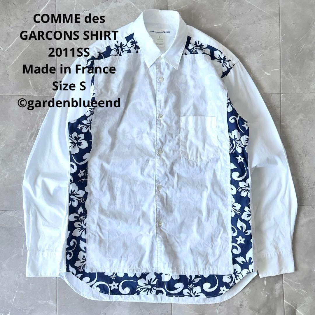 COMME des GARCONS SHIRTフラワー柄 切り替え シャツ S