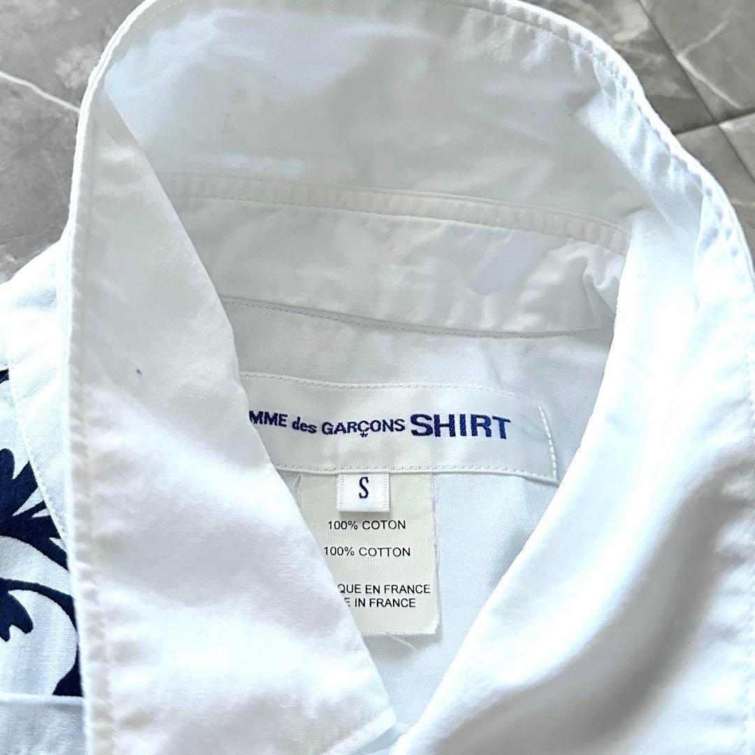 COMME des GARCONS SHIRTフラワー柄 切り替え シャツ S