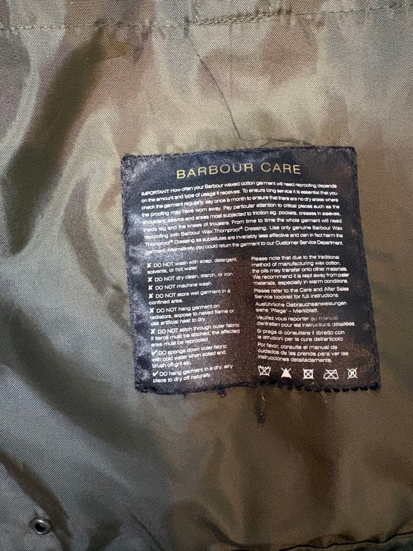 w*o様 Barbour Spey oiled wax jacket 36