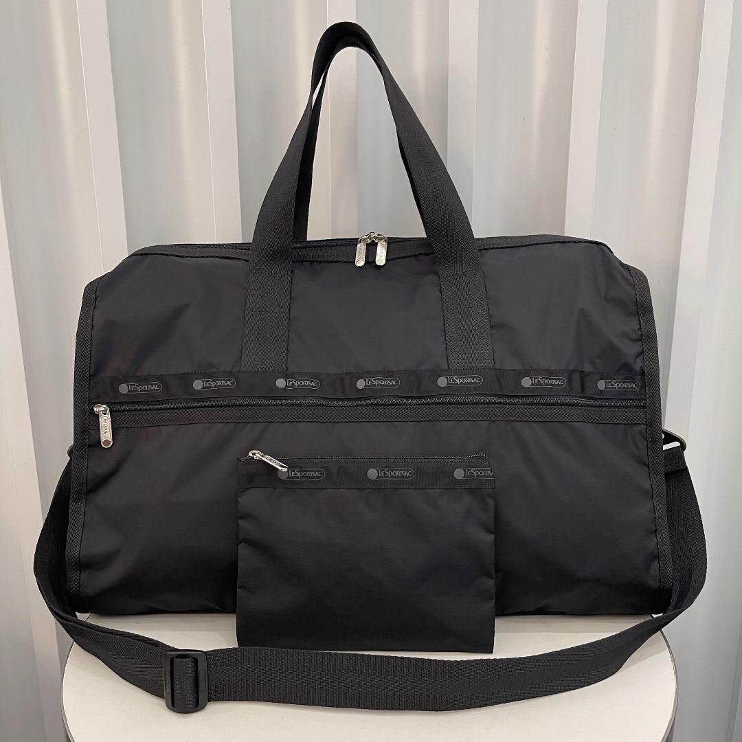 レスポートサック ブラック 無地 ボストンバッグ ポーチ付き