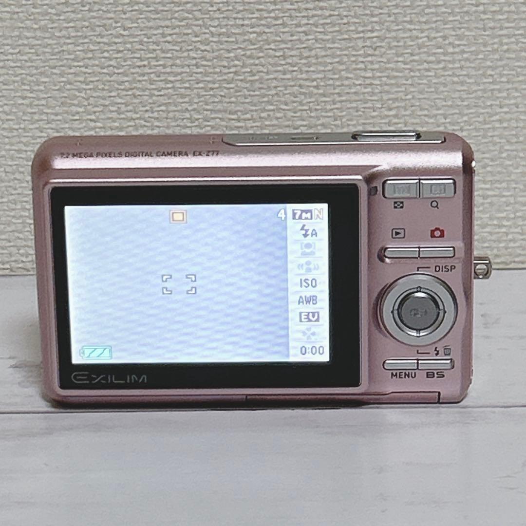 【美品】　CASIO EX-Z77 コンパクトデジタルカメラ　ピンク　動作OK