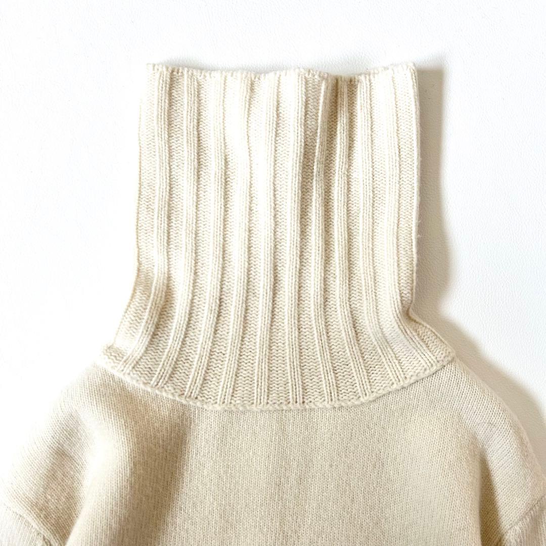 3150y美品 ミューズドゥーズィエムクラス カシミヤ混タートルネックニット 白