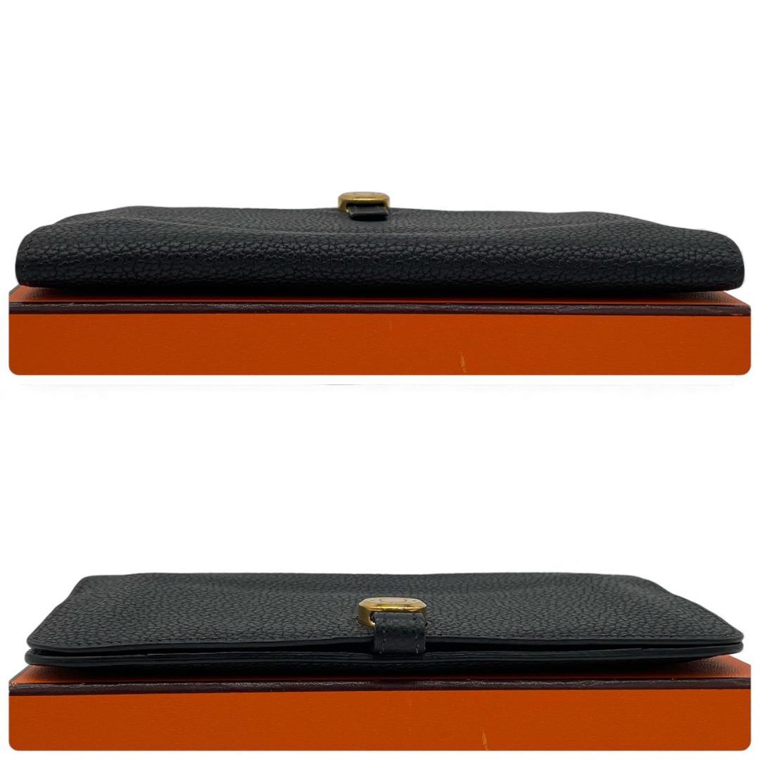 【新品同様】エルメス 二つ折り長財布 ドゴンGM トリヨン クレマンス ブラック