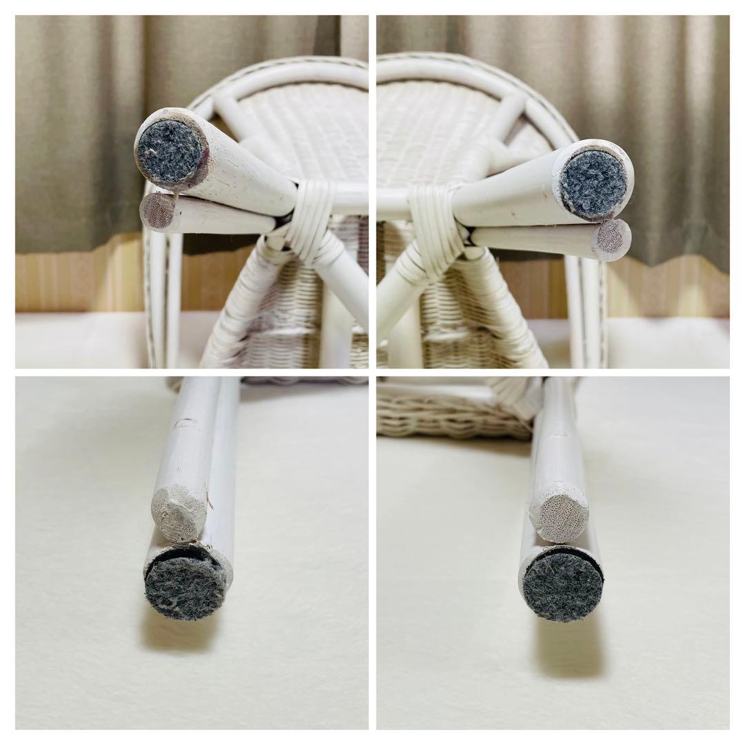 送料込み/タグ付き/新品未使用/ラタン/ホワイト/アームチェア