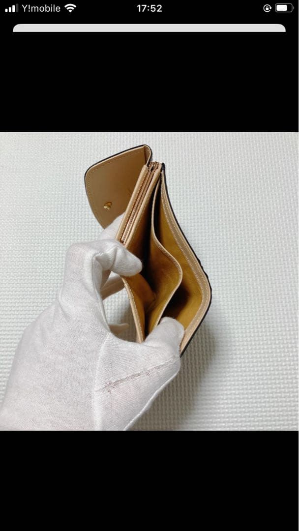 未使用Kitamuraキタムラ　レザーがま口三つ折り財布　ブラック　「K」ロゴ