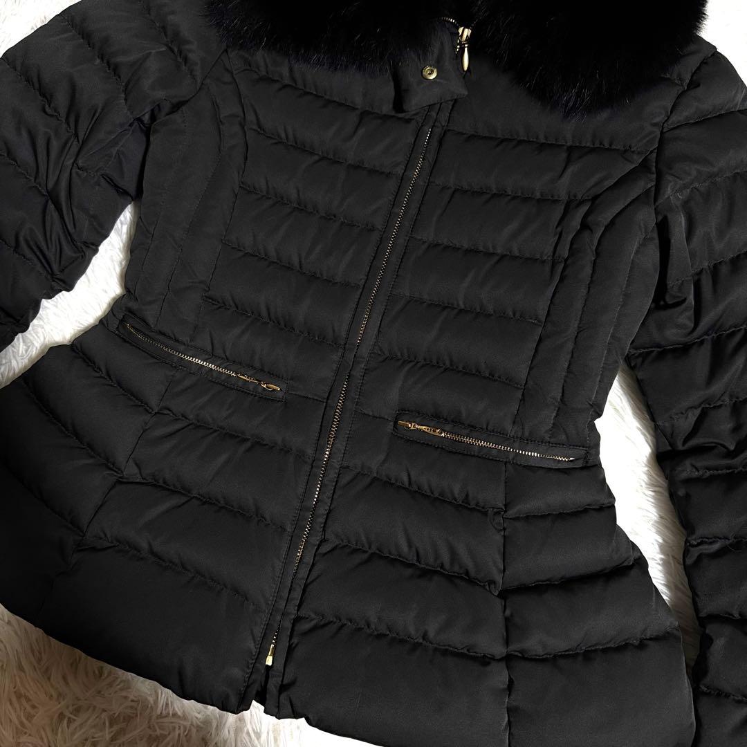 エイミーイストワール ペプラムショートダウンジャケット コート Aライン ファー