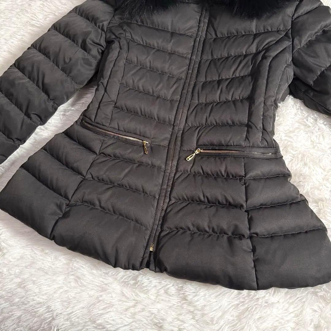 エイミーイストワール ペプラムショートダウンジャケット コート Aライン ファー