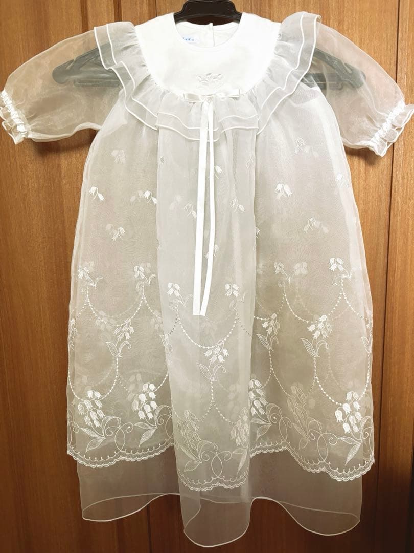 familiar ベビードレス ホワイト　すずらん柄