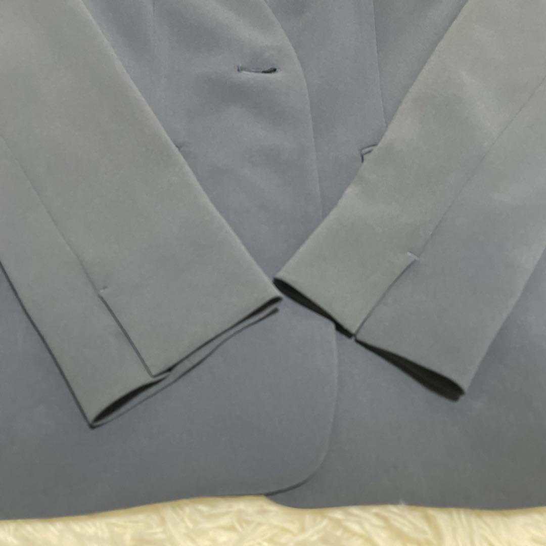 美品36 日本製【INDIVI トリアセテート混 ストレッチノーカラースーツ】