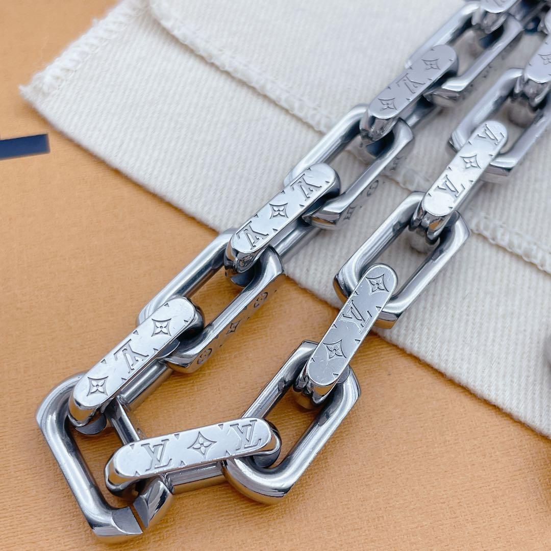 LOUIS VUITTON コリエ　チェーン　ネックレス　モノグラム　シルバー