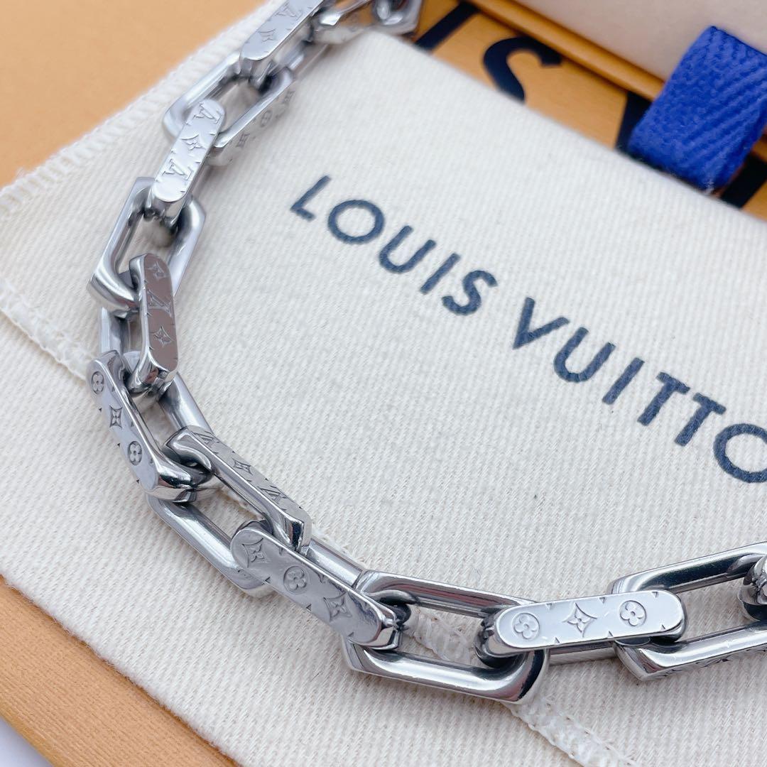 LOUIS VUITTON コリエ　チェーン　ネックレス　モノグラム　シルバー