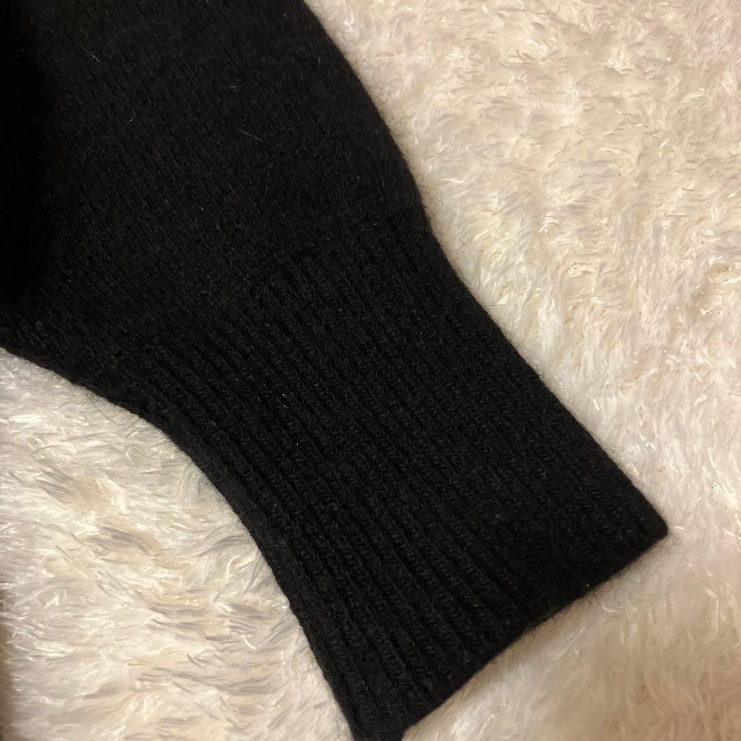 【希少】　クレージュ　襟付き　ニット　 セーター　ウール混　ビジュー　ロゴ