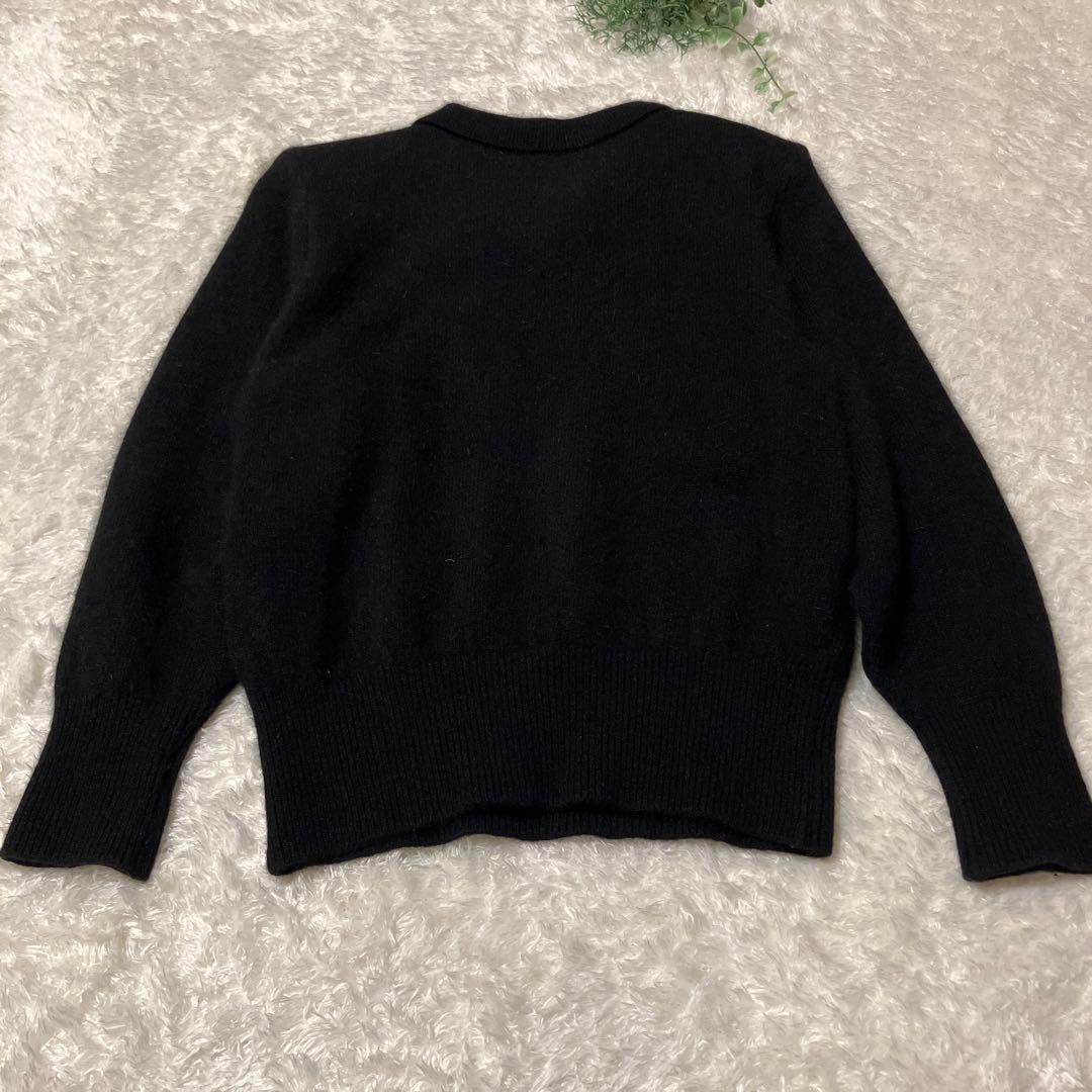 【希少】　クレージュ　襟付き　ニット　 セーター　ウール混　ビジュー　ロゴ