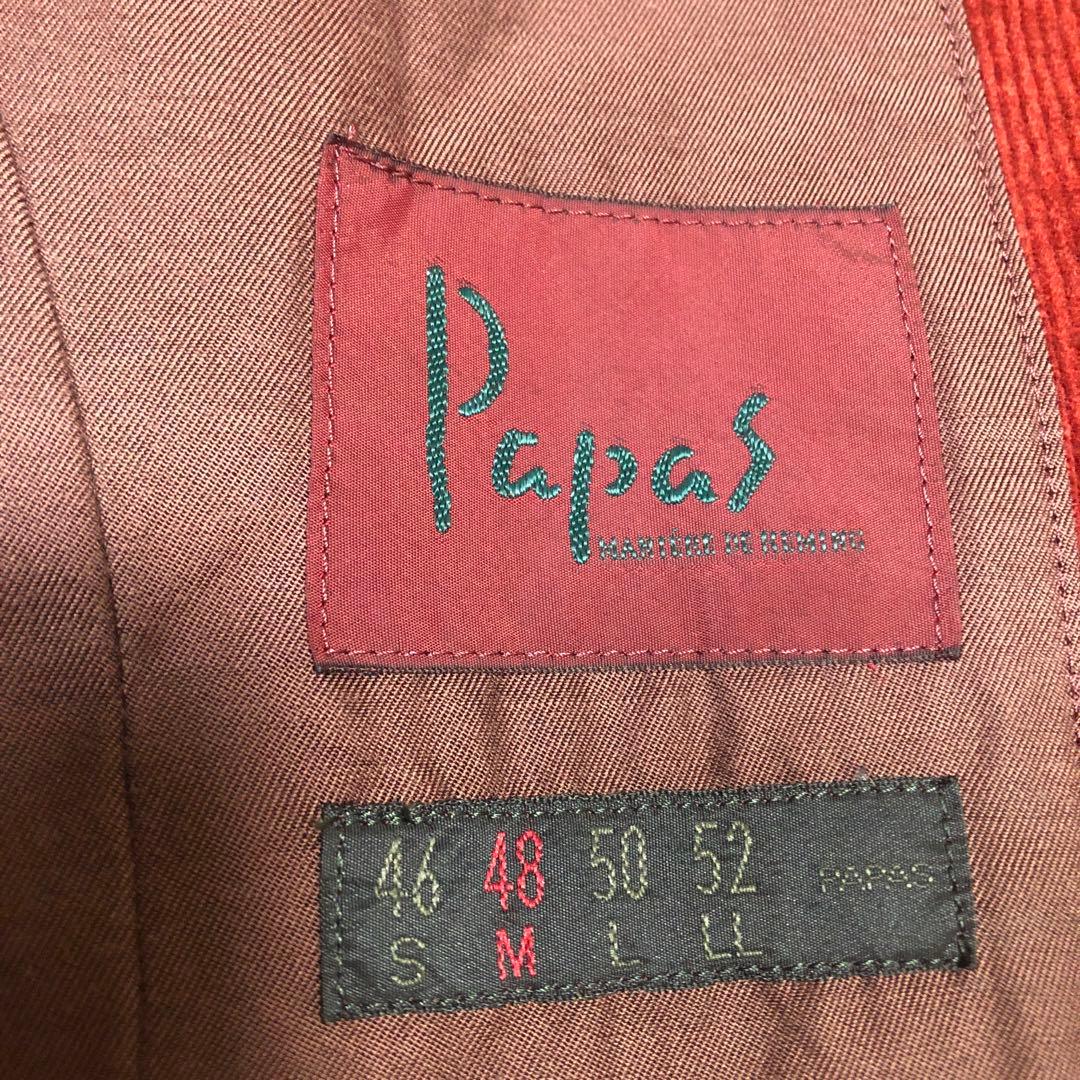 Kujira.9000美品Papasカシミ混ワインレッド系コーデュロベスト