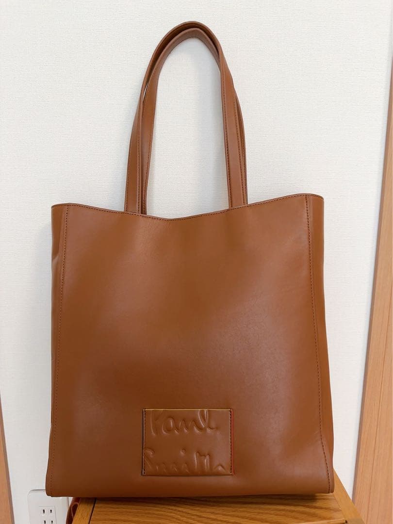 新品未使用】paul smithブランデッドカラーエッジ トートバッグ ブラウン