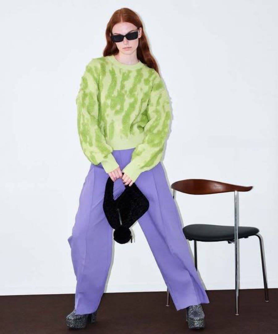 o*u様 タグ付○グラフィカルジャガードニット 奇抜 派手 個性派 3D立体柄