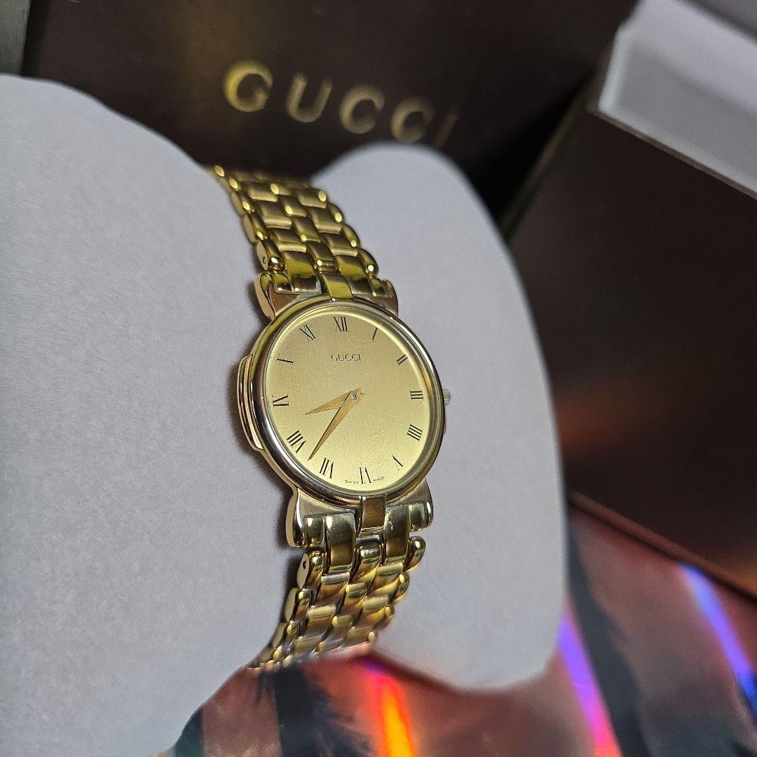 ⭐【美品希少レア】グッチGUCCI3400Mゴールド腕時計(新品電池稼働品)