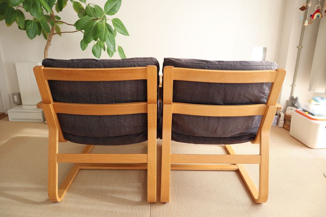 無印良品 リビングでもダイニングでも使えるソファチェア2シーター　※アーム左