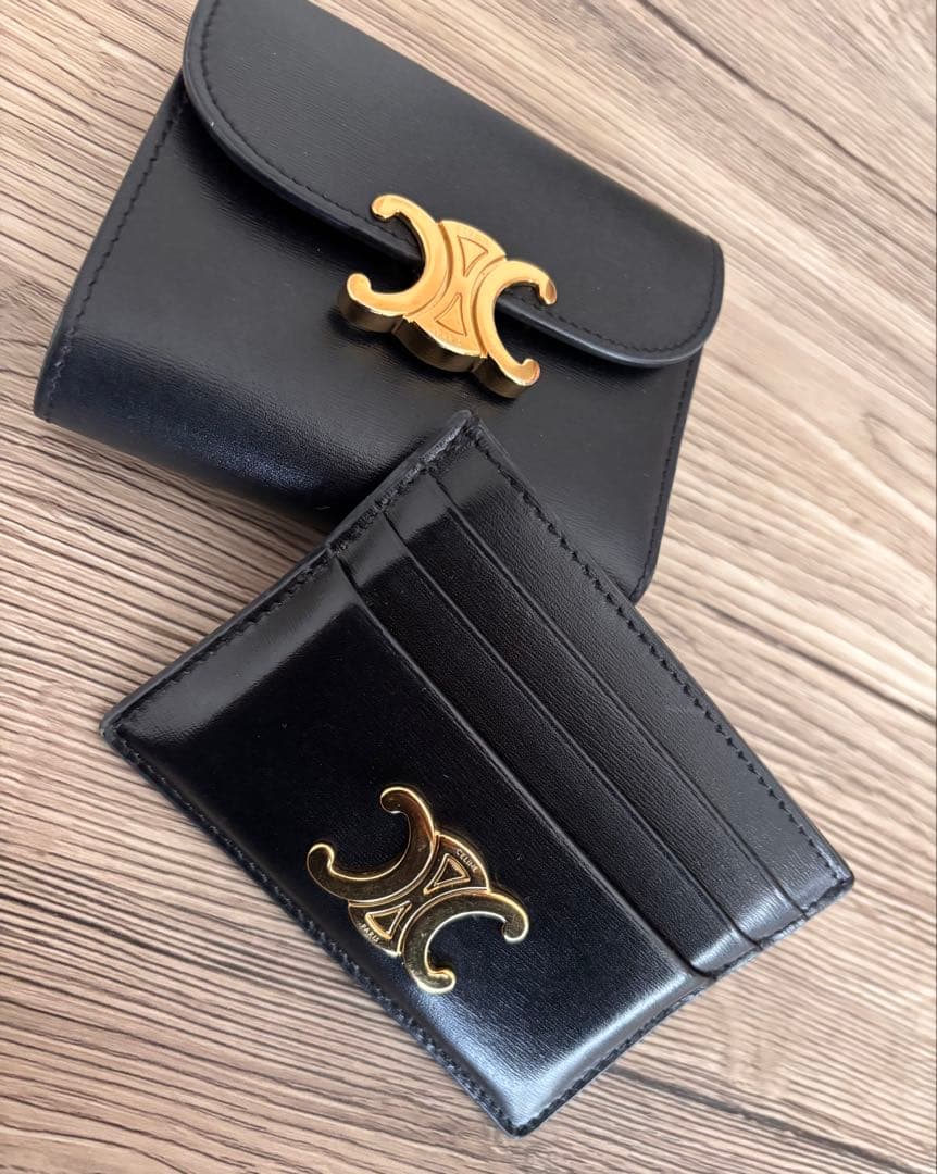 【セリーヌ早い者勝ち‼️】CELINE セリーヌ財布 &カードケースブラック2点