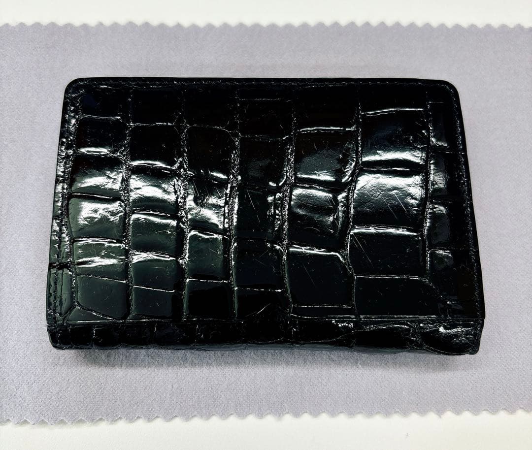 ふじこの部屋 【池田工芸】クロコダイル 名刺ケースブラック