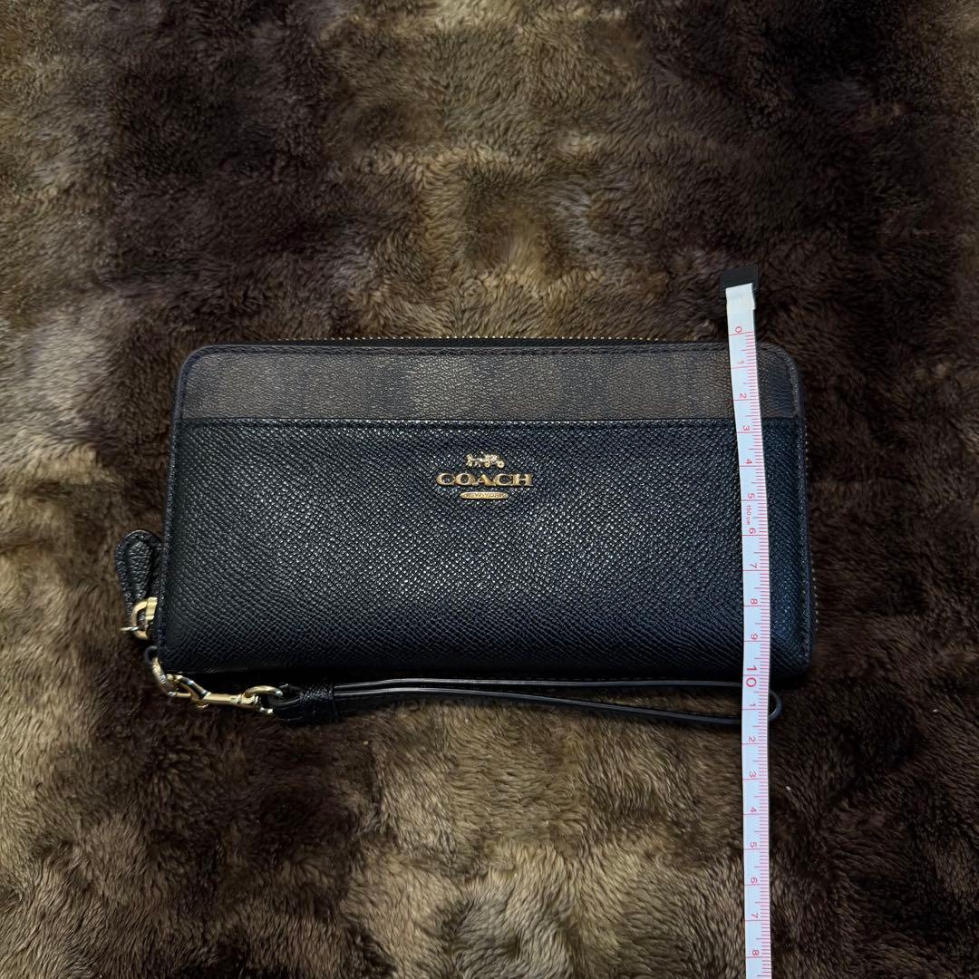 【極美品】定価39960円COACH ブラック ブラウン レザー 長財布