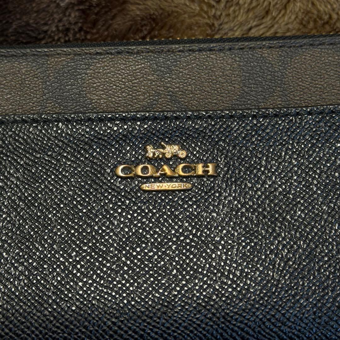 【極美品】定価39960円COACH ブラック ブラウン レザー 長財布