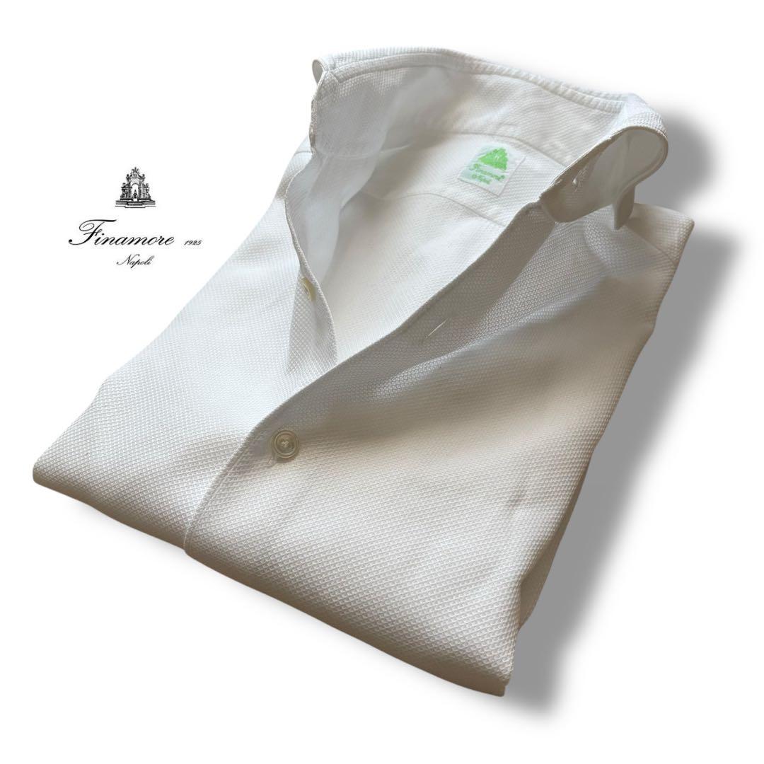 Finamore/セルジオ/ワッフルコットンシャツ