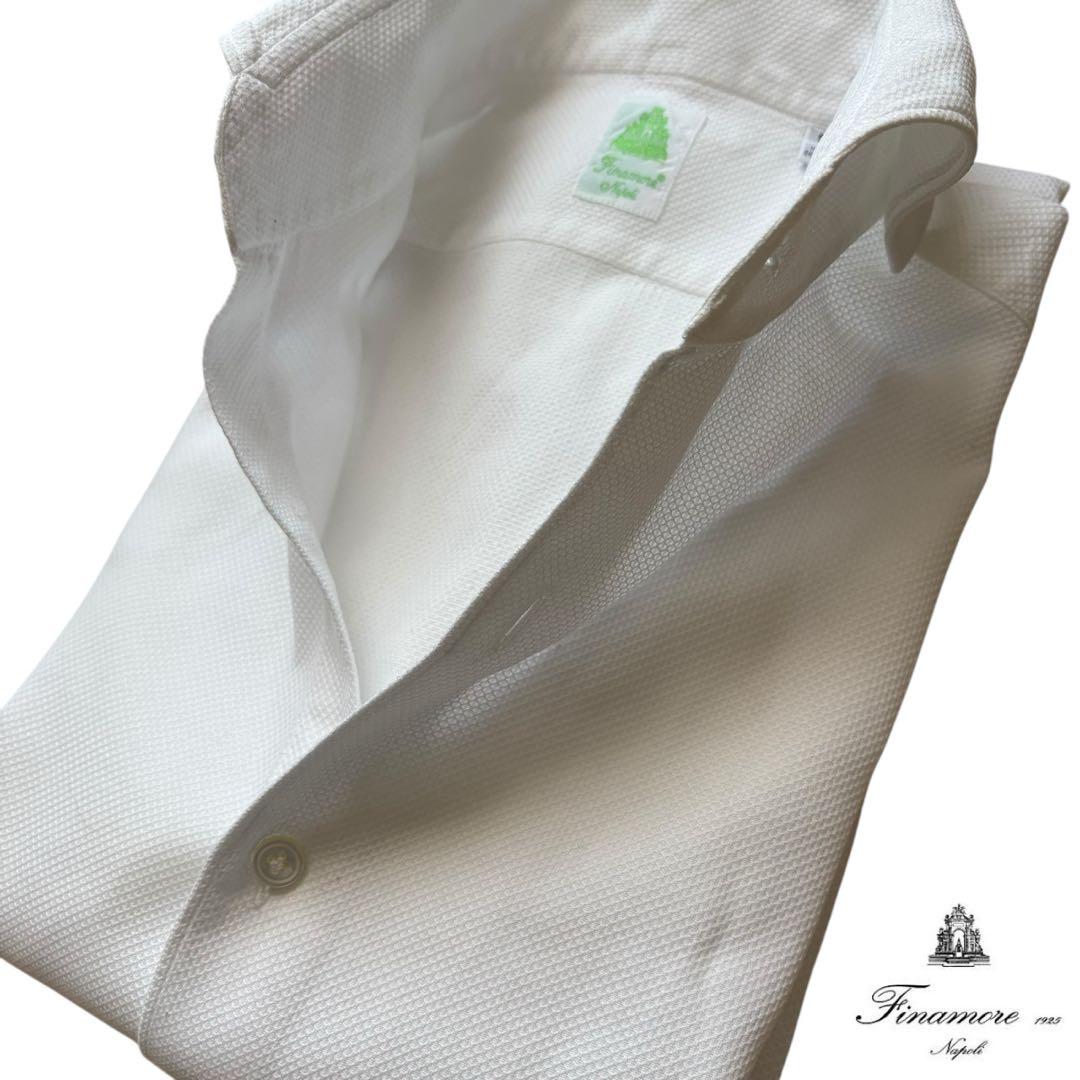 Finamore/セルジオ/ワッフルコットンシャツ