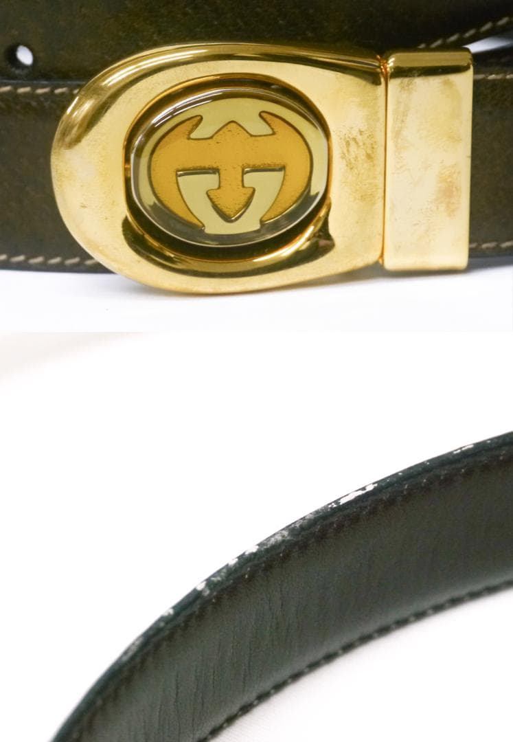 オールド グッチ　Gucci　リバーシブルバックル&ベルト　黒
