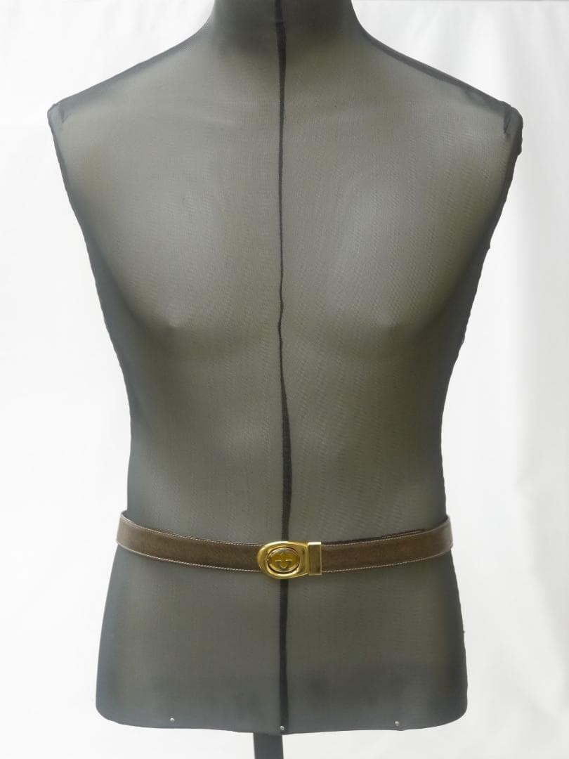 オールド グッチ　Gucci　リバーシブルバックル&ベルト　黒