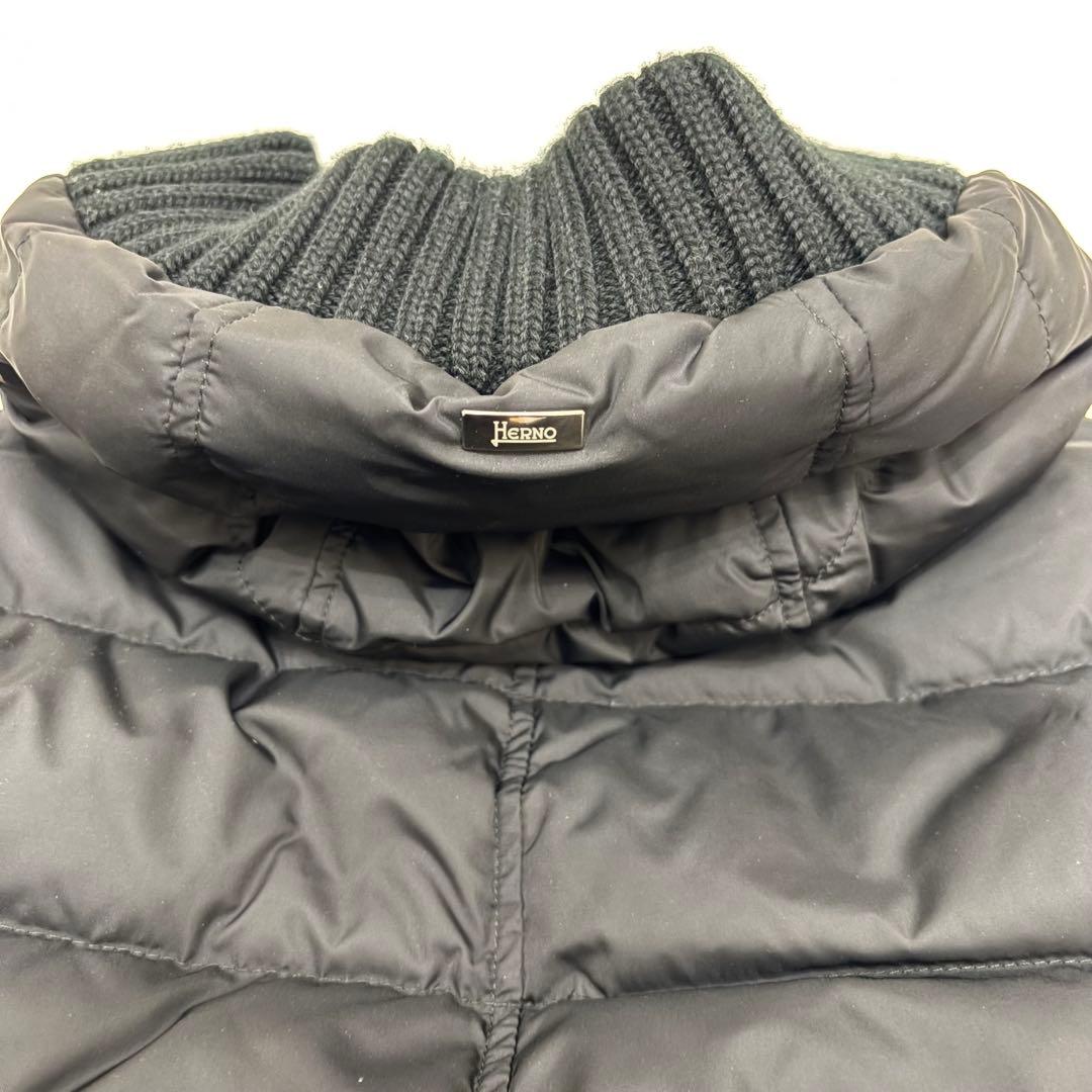 【美品】HERNO ヘルノ　ダウンジャケット　ブラック　ニット　46 L
