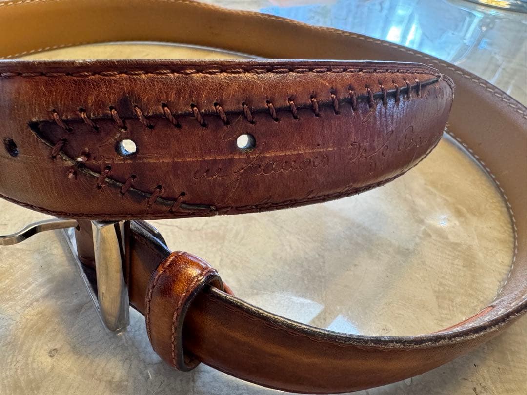 ベルルッティ レザー ベルト ブラウン　Berluti