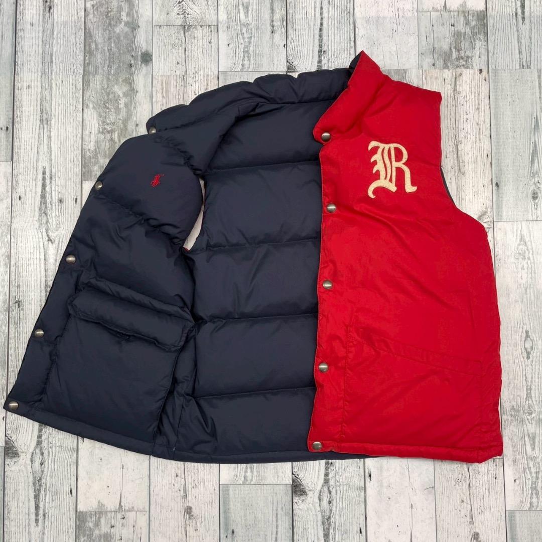 ポロラルフローレン　ダウンベスト L 　リバーシブル(ネイビー/レッド)