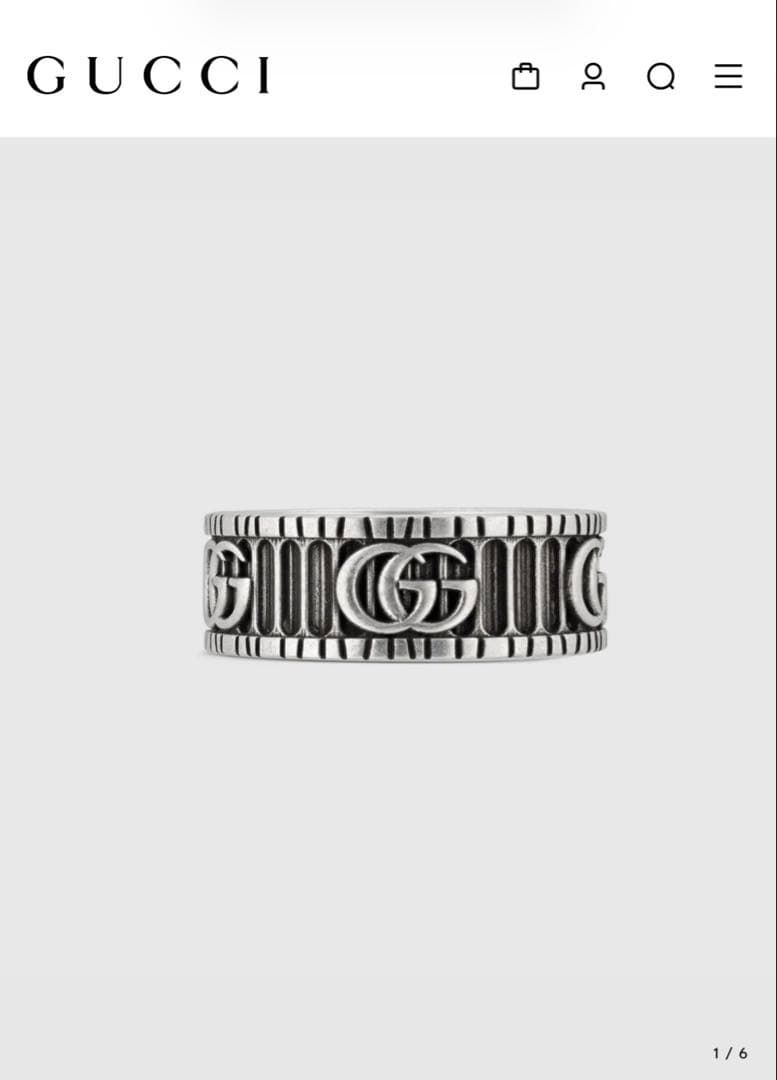 GUCCI GGロゴ シルバーリング　17