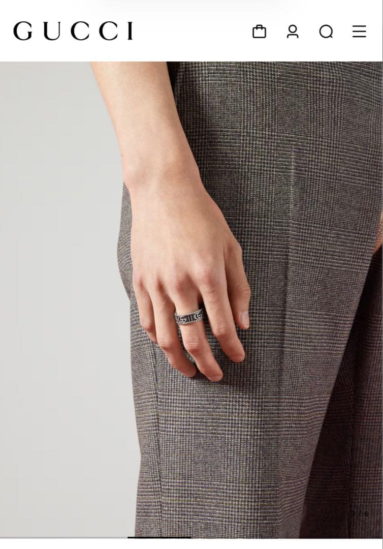 GUCCI GGロゴ シルバーリング　17
