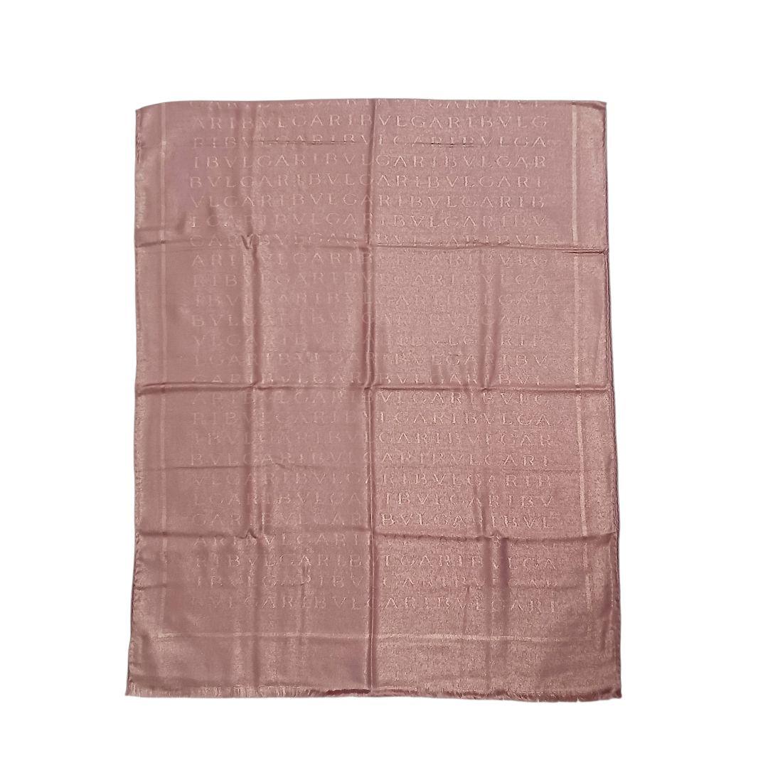 【未使用品】ブルガリ ストール ロゴマニア シルク ウール ピンク