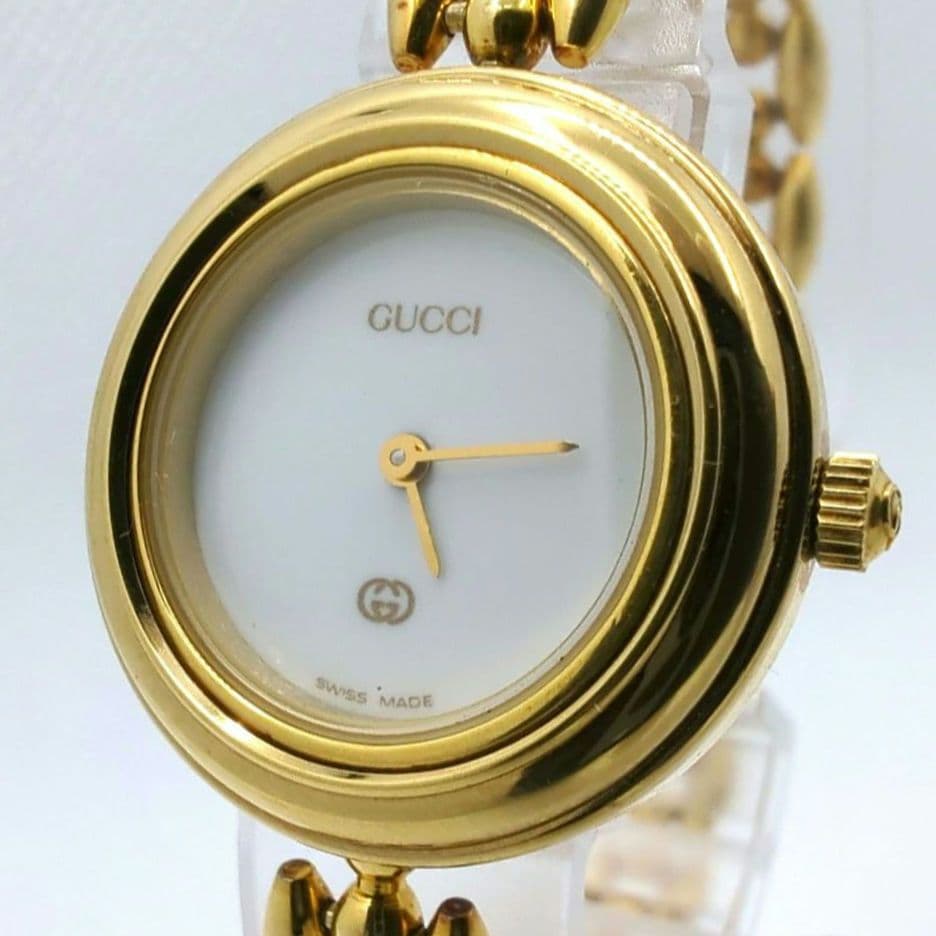 【美品 新品電池交換済】GUCCI チェンジベゼル ウォッチ 替えベゼル付き