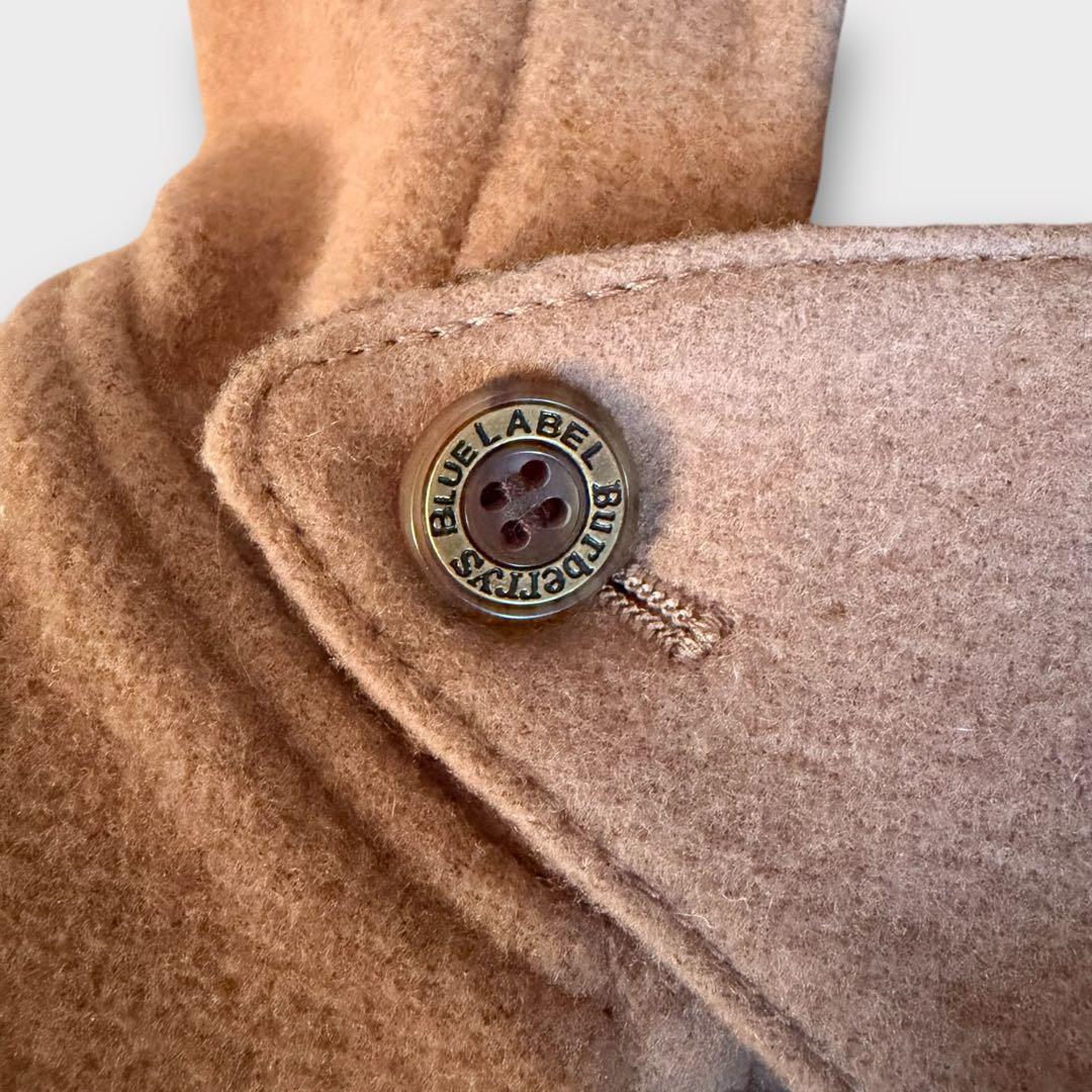 バーバリーブルーレーベル ノバチェック ダッフルコート キャメル 38 M