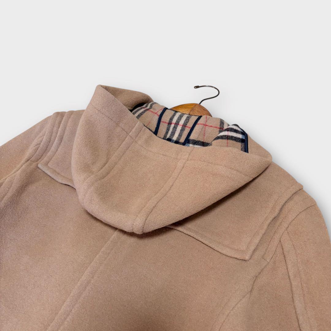 バーバリーブルーレーベル ノバチェック ダッフルコート キャメル 38 M