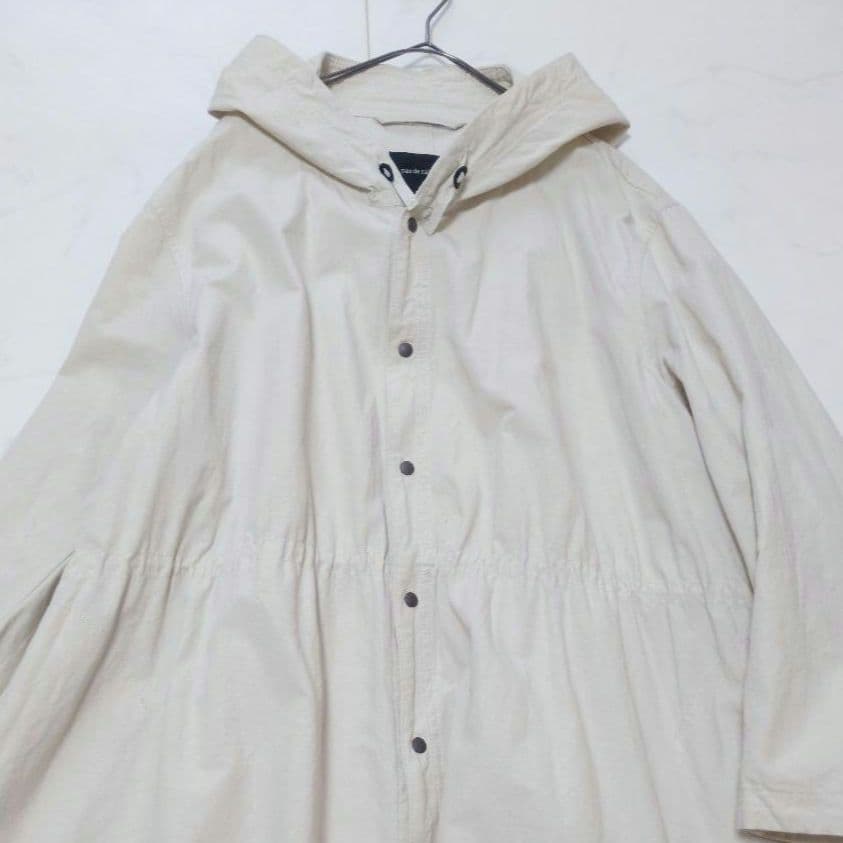 pasde calais✨️サニードライモッズコート 軽やか製品染め アイボリー