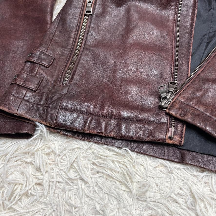 希少　バーバリーブラックレーベル ライダースジャケット ブルゾン ラムレザー